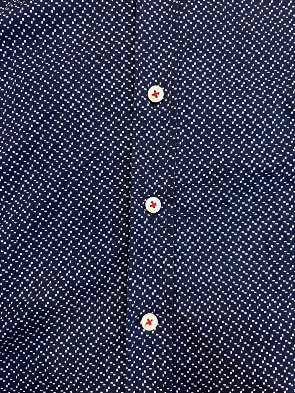 ButterCloth Men's Navy Patterned Button-Up Shirt - Picture 3 of 4